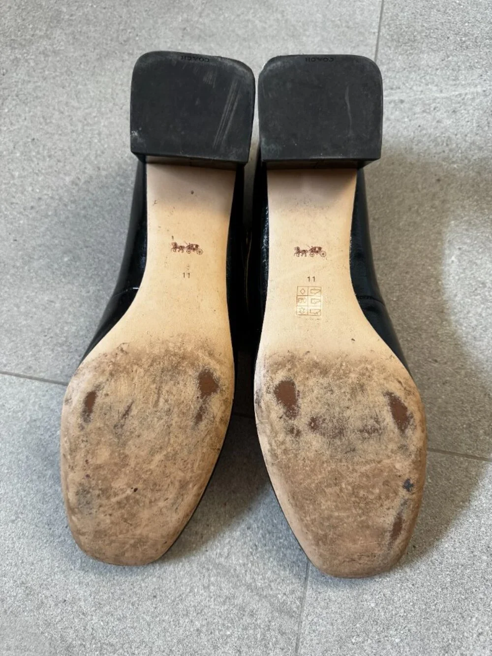 Coach Angelina t-strap patent leather black pumps
